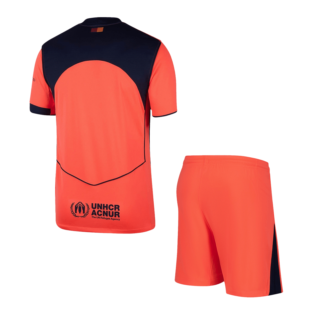 Barcelona Fora Terceira Camisa Conjunto (Camisa+Calções) 2025/26 Laranja