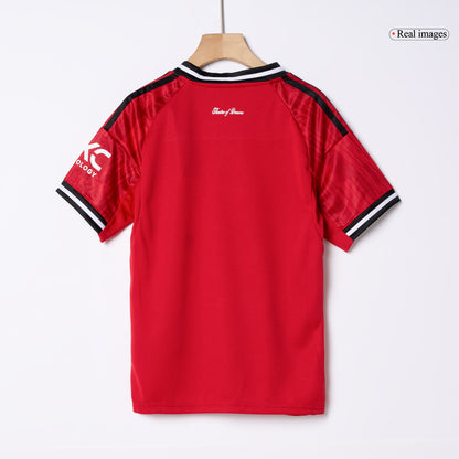 Manchester United Infantil Casa Conjunto (Camisa + Calção + Meias) 2025/26 Vermelho
