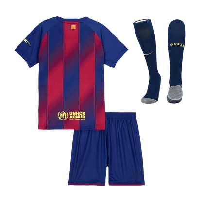 Barcelona Casa  Infantil Conjunto（Camisa + Calção + Meias) 2025/26  Vermelho&Azul