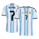 Versão do Jogador DE PAUL #7 Argentina Casa Copa do Mundo Futebol Camisas 2026