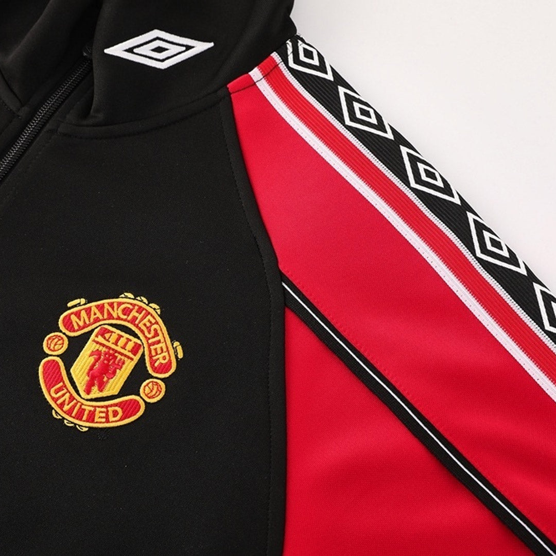 Manchester United Treino Jaqueta Conjunto (Jaqueta + Calças) 2025/26 Vermelho&Preto