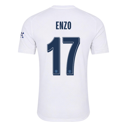 Versão do Jogador ENZO #17 Manchester City Terceira Futebol Camisas 2026/27 Branco - UCL
