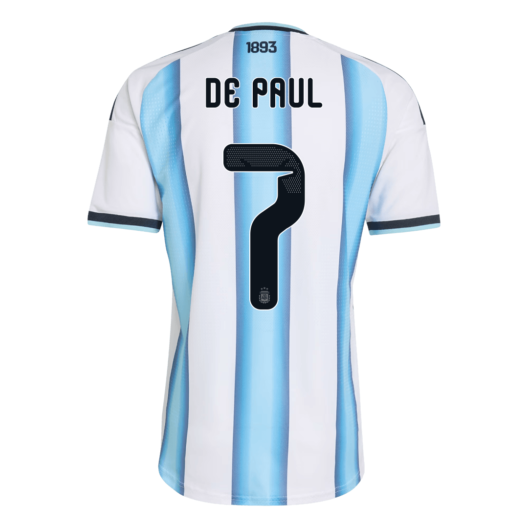 Versão do Jogador DE PAUL #7 Argentina Casa Copa do Mundo Futebol Camisas 2026