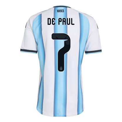 Versão do Jogador DE PAUL #7 Argentina Casa Copa do Mundo Futebol Camisas 2026