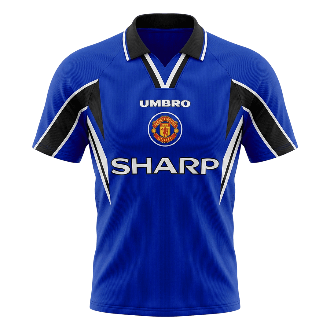 Retrô Manchester United Terceira Camisa 1996/97 Azul