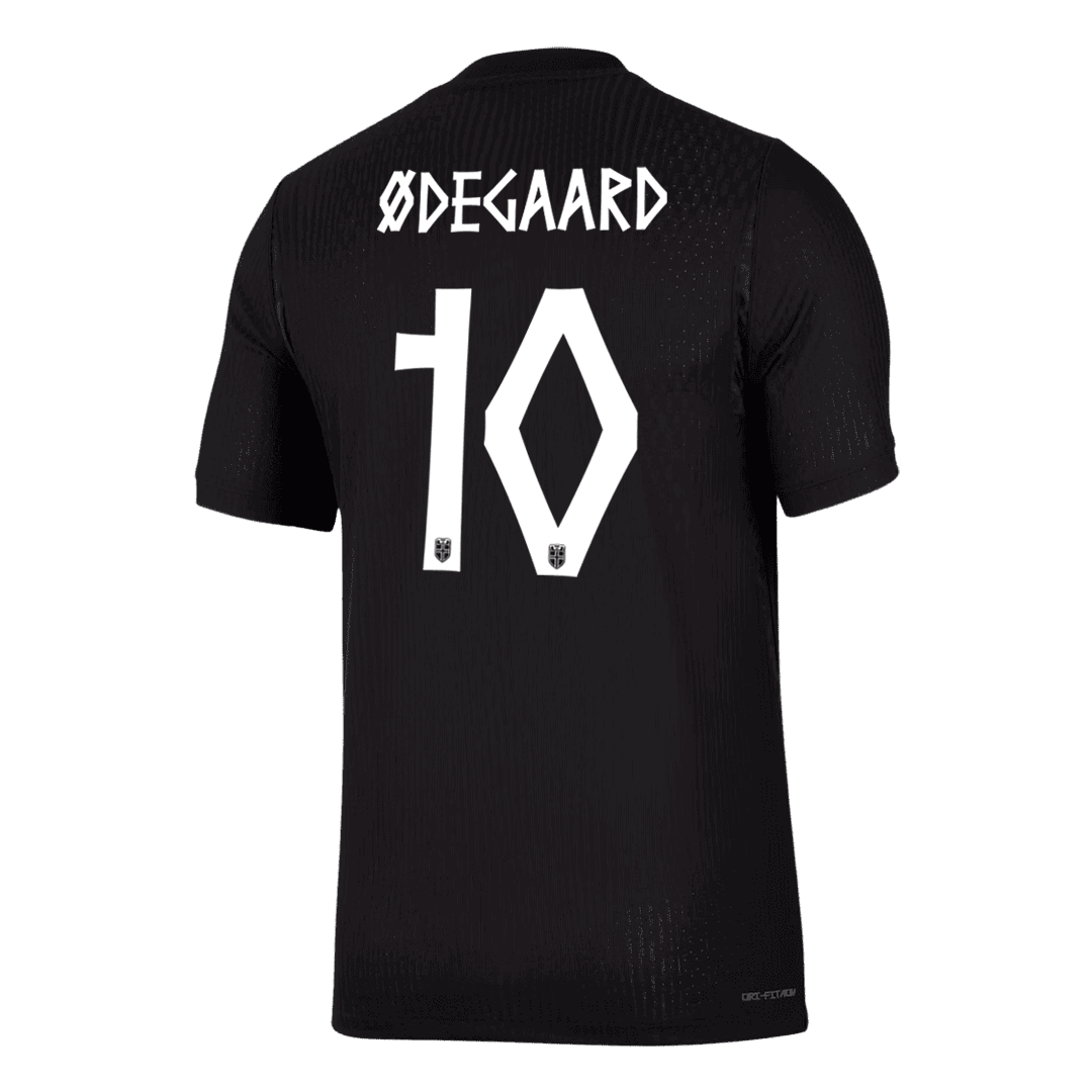 Versão do Jogador ØDEGAARD #10 Norway Fora Copa do Mundo Futebol Camisas 2026 Preto