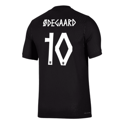 Versão do Jogador ØDEGAARD #10 Norway Fora Copa do Mundo Futebol Camisas 2026 Preto
