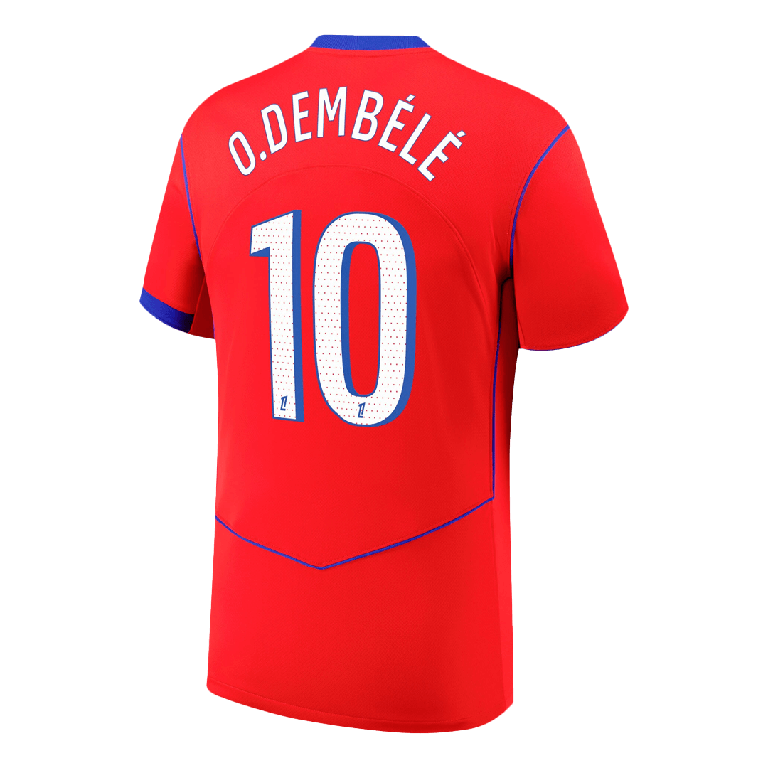 O.DEMBÉLÉ #10 PSG Fora Terceira Camisa 2025/26 Vermelho
