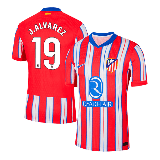 J.ALVAREZ #19 Atlético de Madrid Authentic Football Shirt, Home Shirt 2024/25