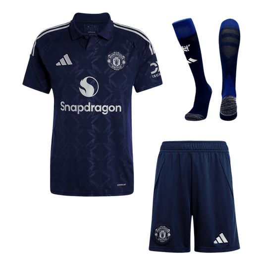 Men's Manchester United Away Football Shirt Kit (Shirt+Shorts+Socks) 2024/25 Football Kit UK