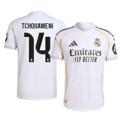 Autêntico TCHOUAMENI #14 Real Madrid Casa Futebol Camisas 2025/26 Branco