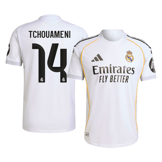 Autêntico TCHOUAMENI #14 Real Madrid Casa Futebol Camisas 2025/26 Branco