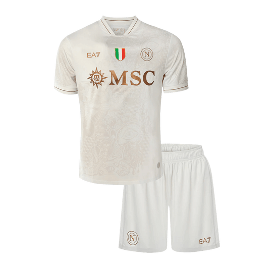 Napoli 
 Fora 
Camisas Infantis 
Conjunto 2025/26 
 Branco