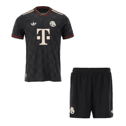 Autêntica Bayern Munich Fora Terceira Camisa Conjunto (Camisa + Calções) 2025/26 Preto