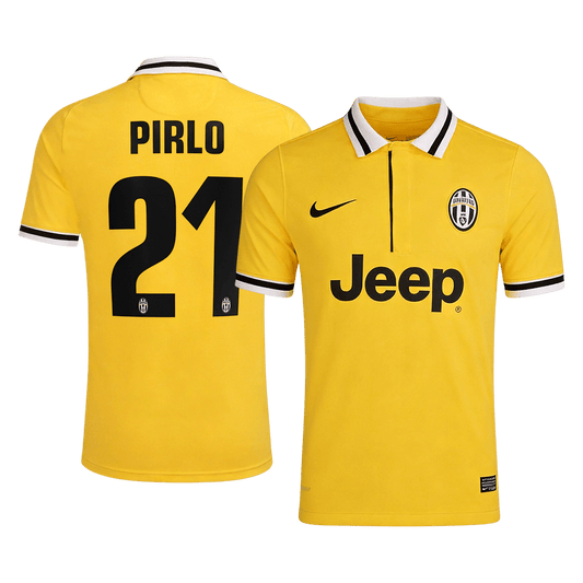 Retrô PIRLO #21 Juventus Fora Camisa 2013/14 Amarelo
