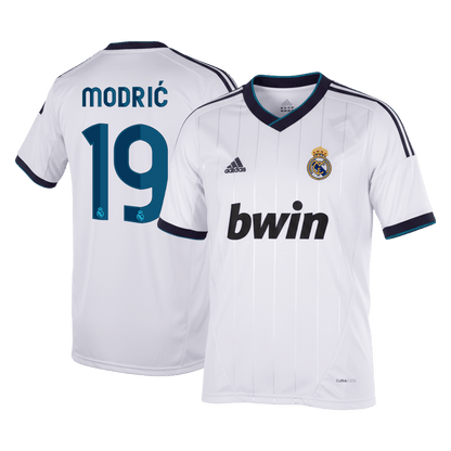 Retrô MODRIĆ #19 Real Madrid Casa Camisa 2012/13 Branco