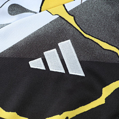 Real Madrid Zíper Moletom Conjunto (Top+Calças) 2025/26 Preto