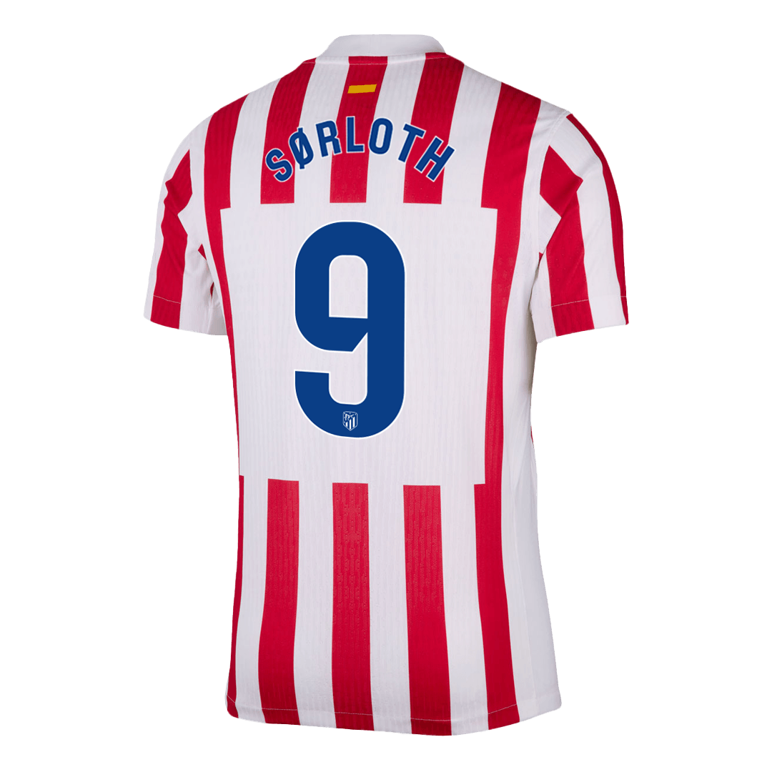 Versão do Jogador SØRLOTH #9 Atletico Madrid Casa Futebol Camisas 2025/26