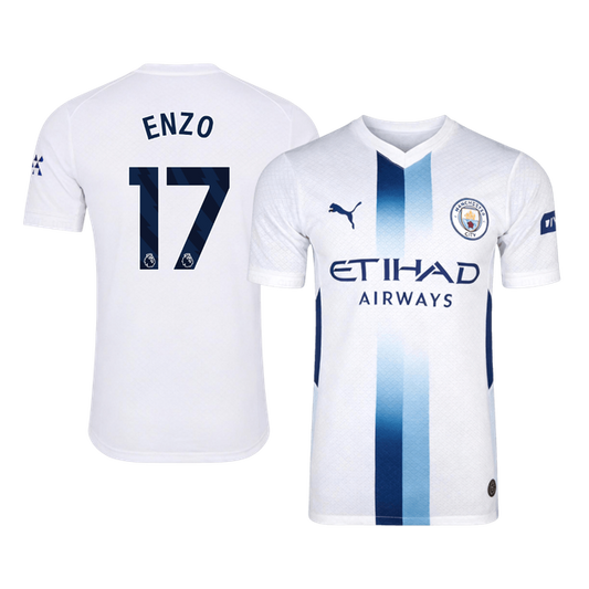 Versão do Jogador ENZO #17 Manchester City Terceira Futebol Camisas 2026/27 Branco