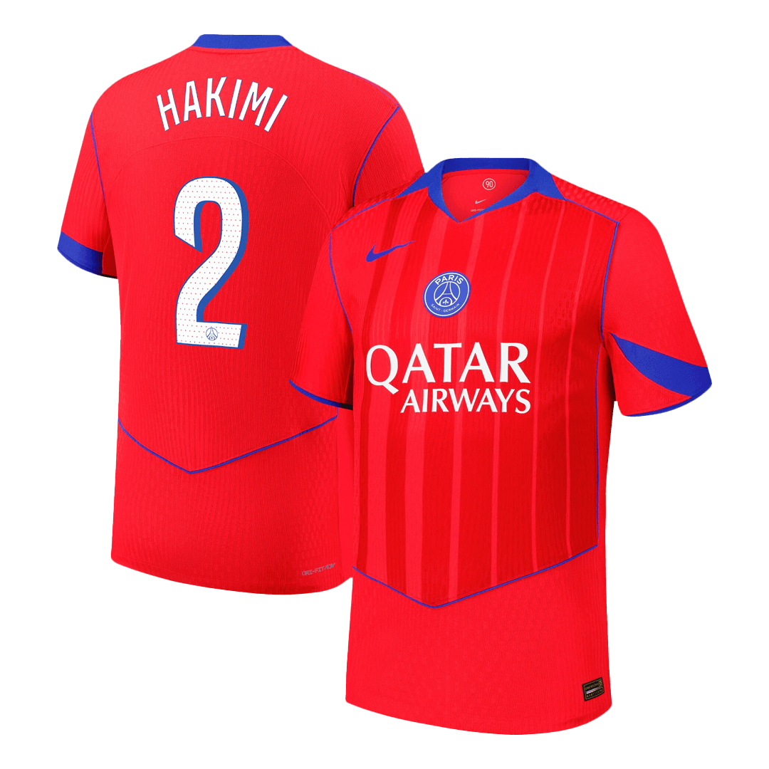 Jogador HAKIMI #2 PSG Terceira Futebol Camisas 2025/26 Vermelho