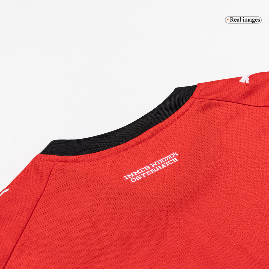 Austria Infantil Casa Copa do Mundo Futebol Camisa Conjunto (Camisa+Shorts) 2026 Vermelho - camisola de futebol - imagem 5