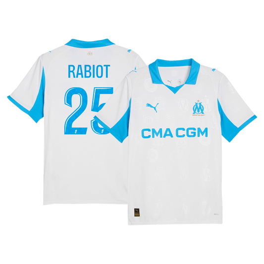 RABIOT #25 Marseille Casa Camisa 2025/26 Branco