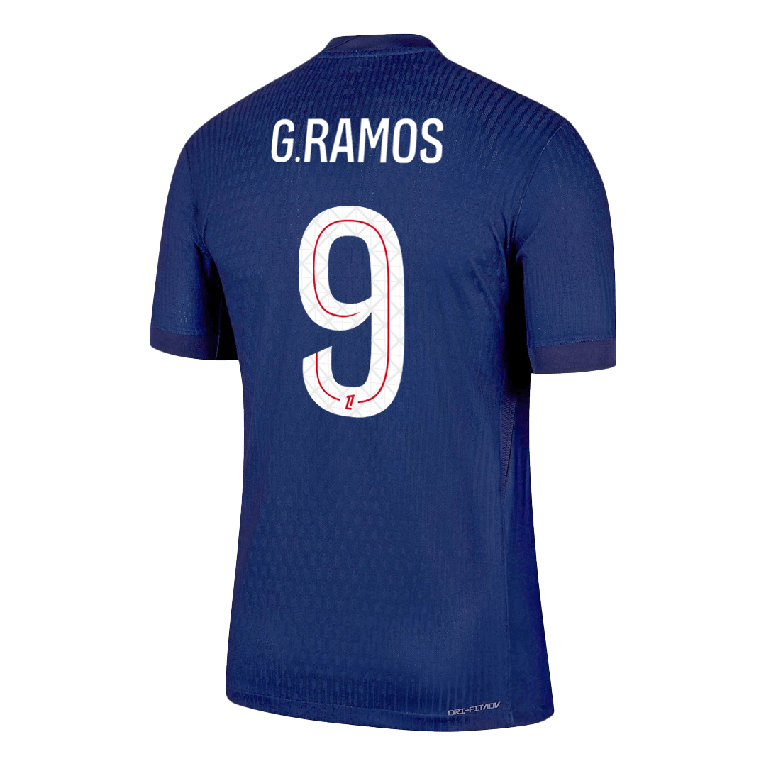 Jogador G.RAMOS #9 PSG Casa Futebol Camisas 2025/26 Marinha