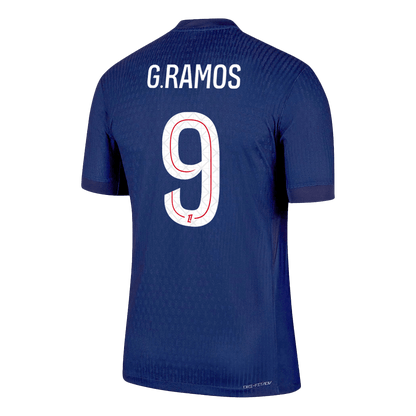 Jogador G.RAMOS #9 PSG Casa Futebol Camisas 2025/26 Marinha