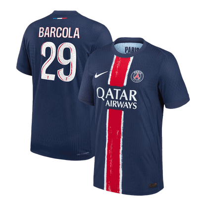 Autêntico BARCOLA #29 PSG Casa Futebol Camisas 2024/25 Marinha