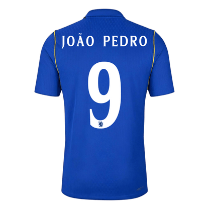 Versão do Jogador JOÃO PEDRO #9 Chelsea Casa Futebol Camisas 2026/27 Azul - UCL