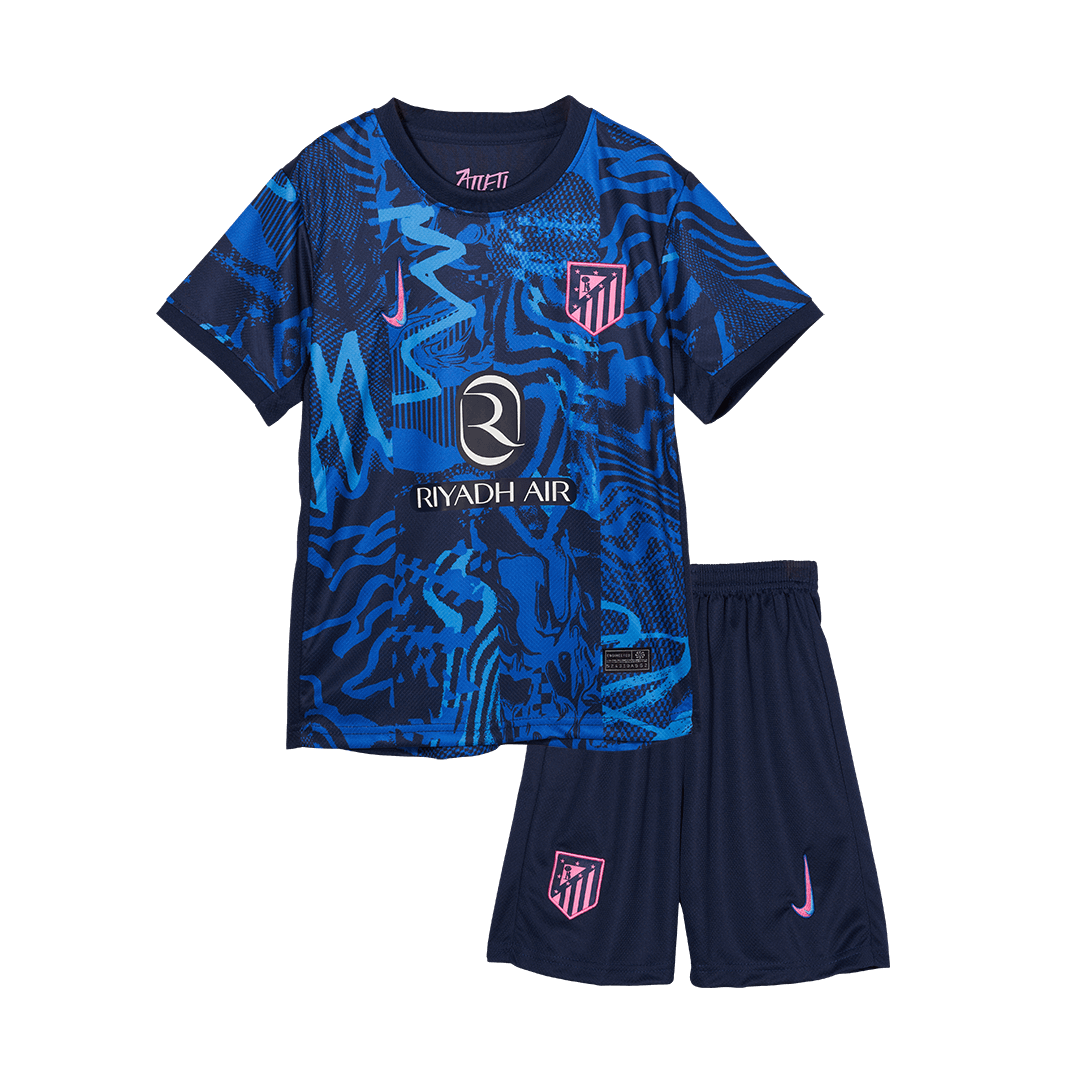 Kits de futebol personalizados da terceira equipa visitante do Atl¨¦tico de Madrid para crian?as 2024/25