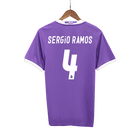 Camiseta de fútbol retro visitante del Real Madrid #4 SERGIO RAMOS 2016/17