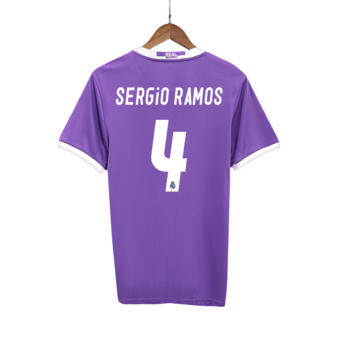 Real Madrid #4 SERGIO RAMOS Away Retro Football Shirt 2016/17