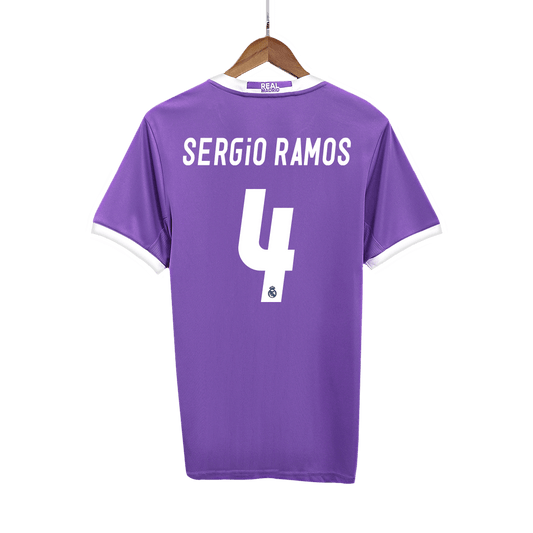 Real Madrid #4 SERGIO RAMOS Away Retro Football Shirt 2016/17