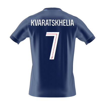 KVARATSKHELIA #7 PSG Casa Futebol Camisas 2025/26 Marinha