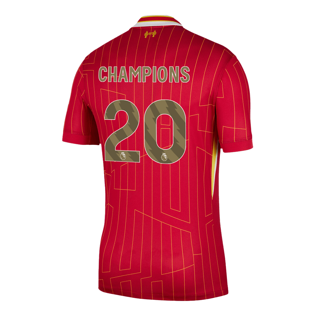 Homen Liverpool CHAMPIONS #20 Casa Soccer Jersey Champion Edition 2024/25
