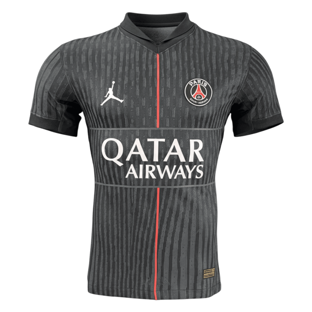 Versão do Jogador PSG Quarta Futebol Camisas 2025/26 Preto