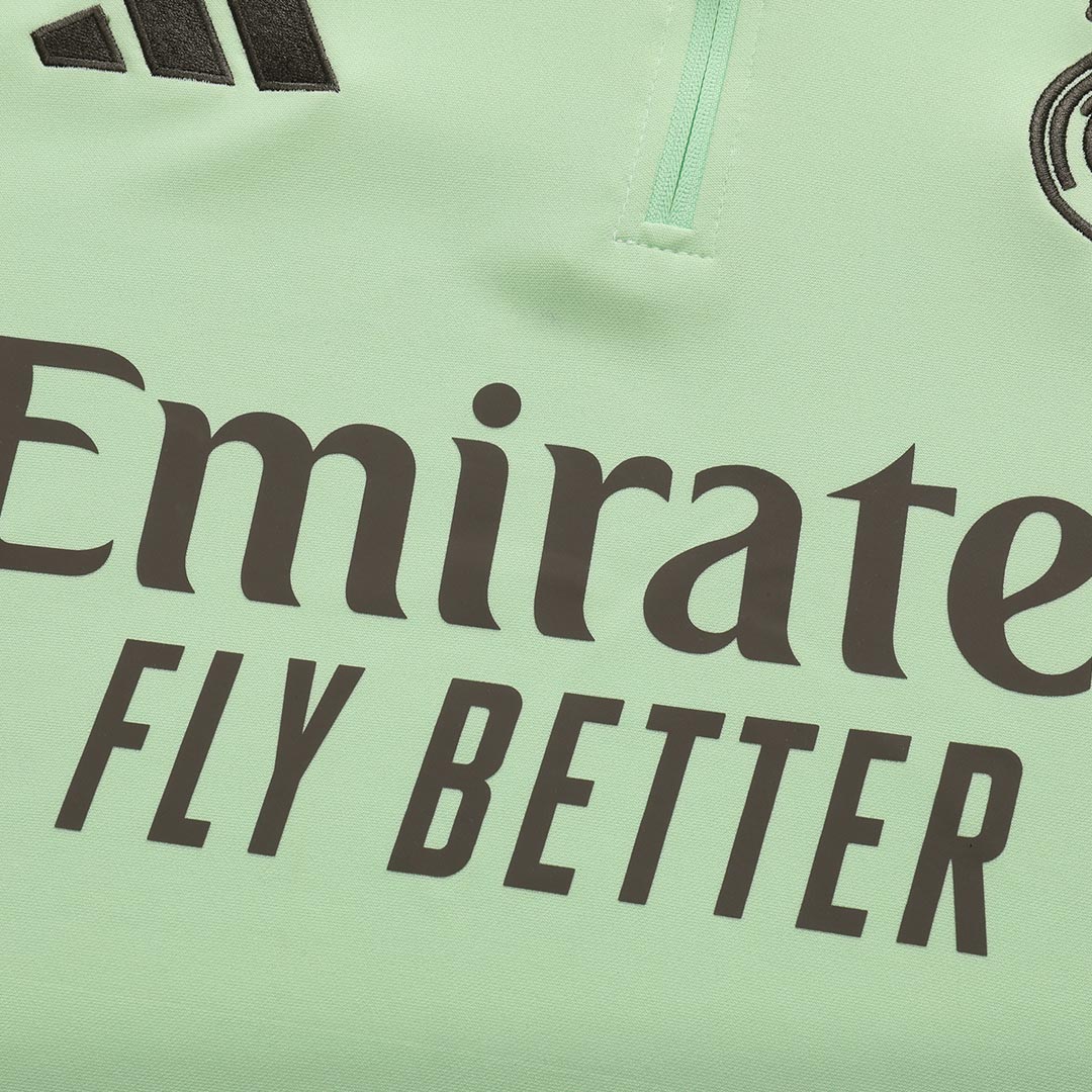Real Madrid Zíper Moletom Conjunto (Top+Calças) 2025/26 Verde
