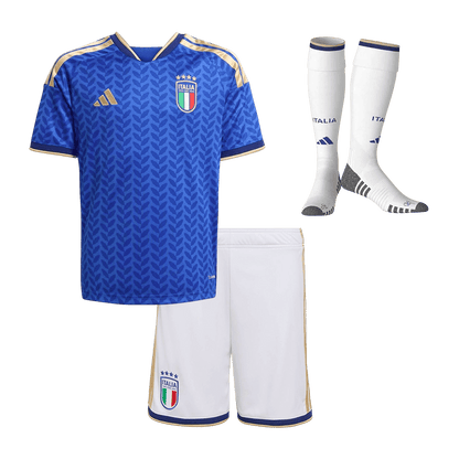 Italy Infantil Casa Copa do Mundo Futebol Camisa Conjunto (Camisa+Shorts+Meias) 2025/26 Azul - camisola de futebol