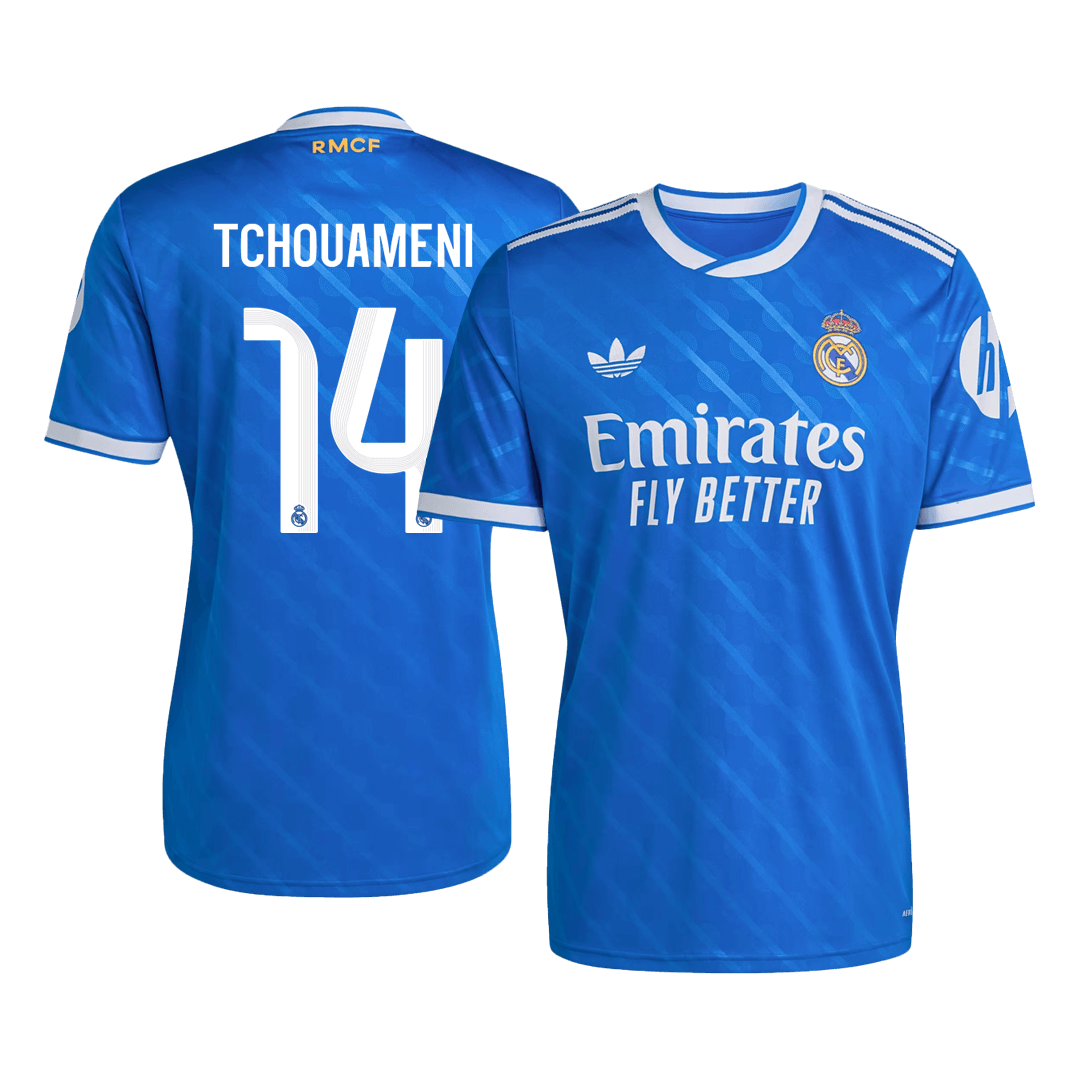 TCHOUAMENI #14 Real Madrid Fora Terceira Camisa 2025/26 Azul