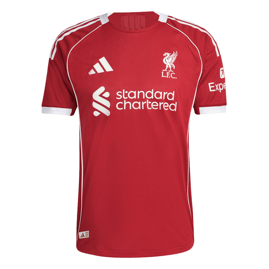 Autêntico ISAK #9 Liverpool Casa UCL Futebol Camisas 2025/26 Vermelho - UCL