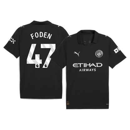 FODEN #47 Manchester City Fora Camisa 2025/26- Preto