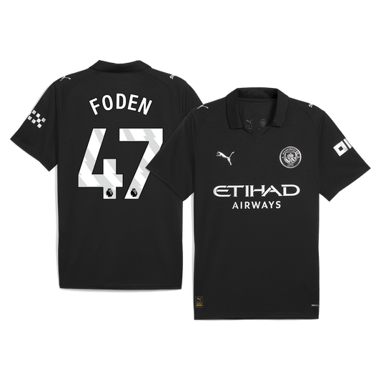 FODEN #47 Manchester City Fora Camisa 2025/26- Preto