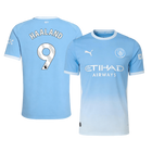Versão do Jogador HAALAND #9 Manchester City Casa Futebol Camisas 2026/27 Azul