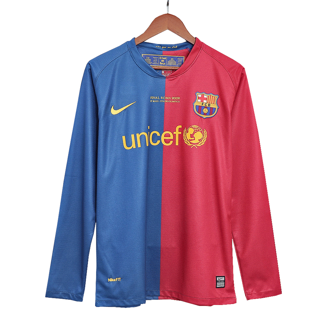 Camisola de futebol de manga comprida XAVI #6 Barcelona Retro Jersey Home 2008/09 - Final da UCL