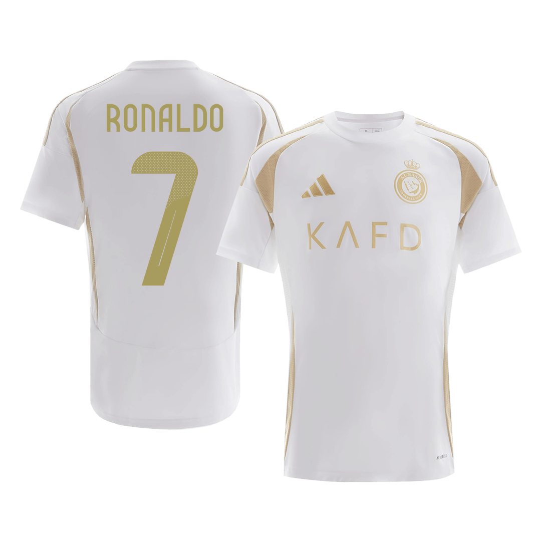 Camisola de futebol RONALDO #7 Al Nassr Terceiro ausente Camisola personalizada 2024/25 ACL