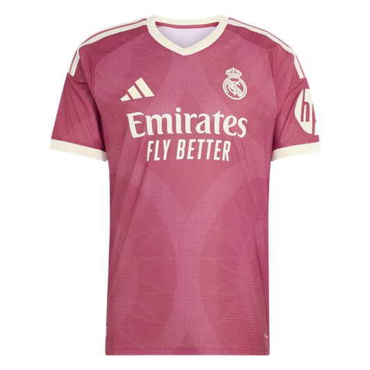 Versão do Jogador Real Madrid Terceira Futebol Camisas 2026/27 Rosa