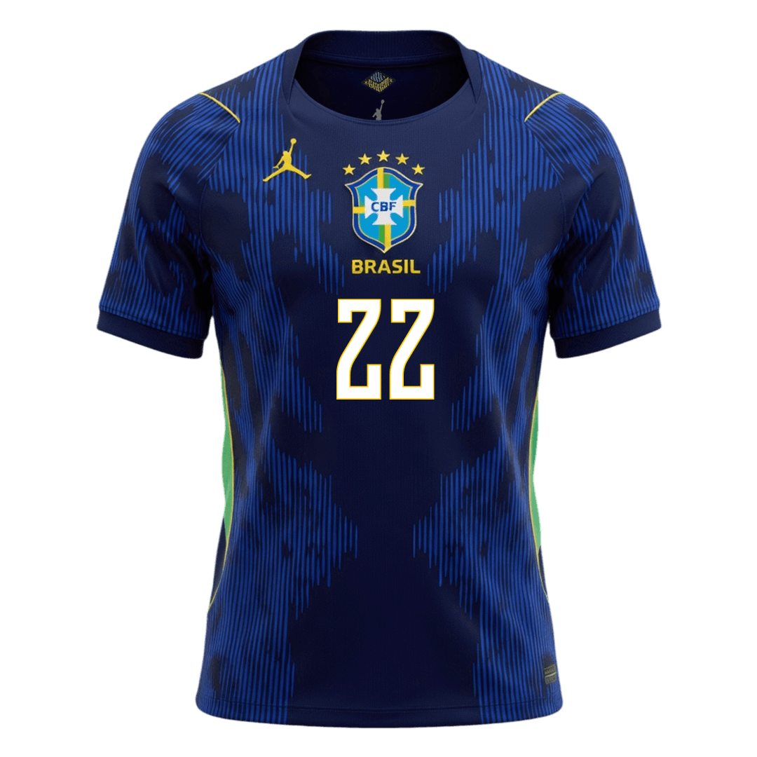 JOÃO PEDRO #22 Brazil Fora Copa do Mundo Camisa 2026 Marinha