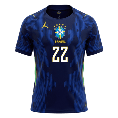 JOÃO PEDRO #22 Brazil Fora Copa do Mundo Camisa 2026 Marinha