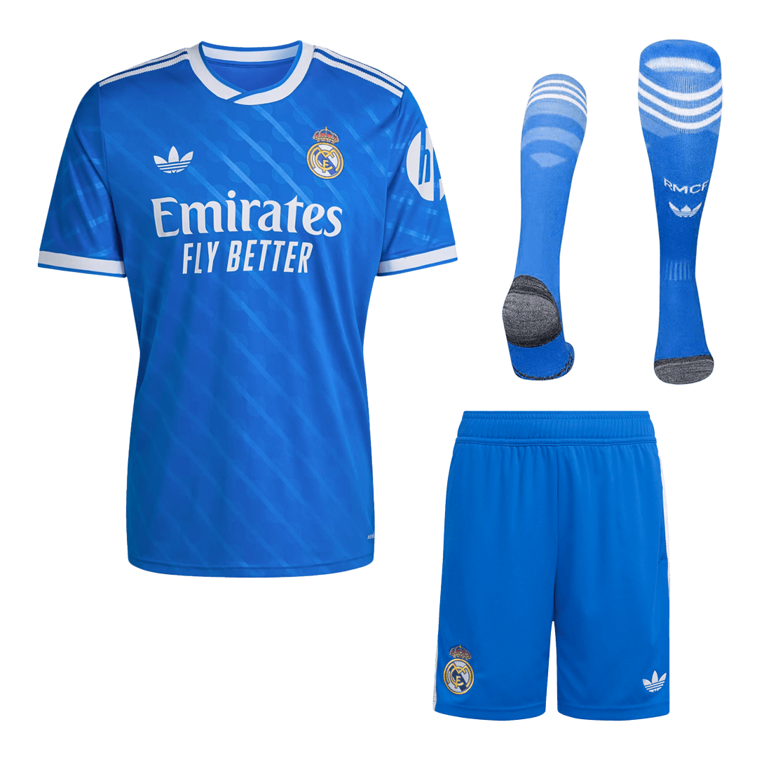 Real Madrid 
 Fora Terceira Camisa Conjunto(Camisa+Calções+Meias) 2025/26 Azul